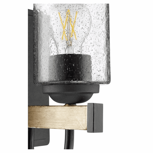 Quorum 1-LT Wall Mount - Noir w/ Driftwood finish - 5140-1-69