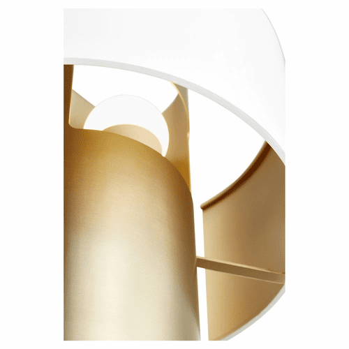 Quorum 1-LT Wall Sconce - Studio White w/ Aged Brass - 5611-0880