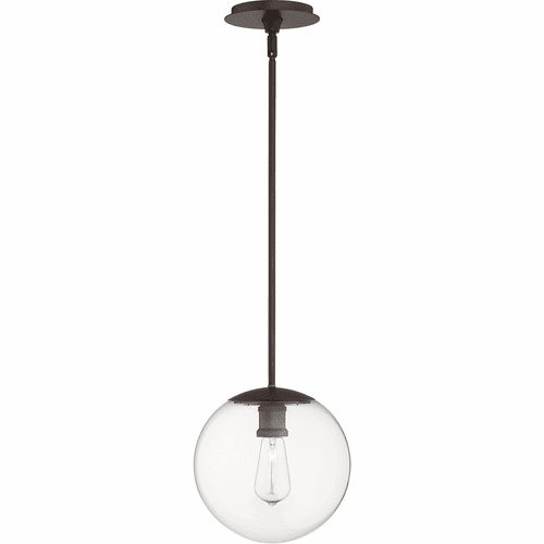 Quorum 10" Clear Globe Pendant - Oiled Bronze - 80-10-86