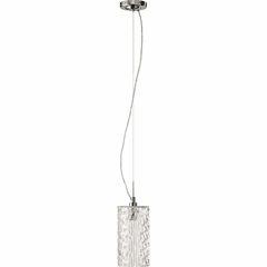 Quorum 10" Clear Ice Pendant - Satin Nickel - 825-65 Quorum 10" Clear Ice Pendant - Satin Nickel - 825-65