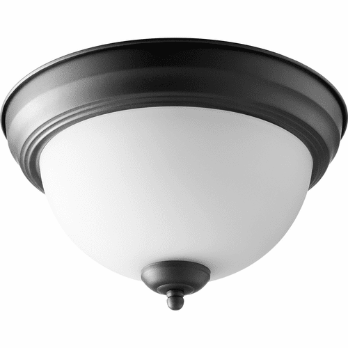 Quorum 11" Flushmount - Noir W/ Satin Opal - 3063-11-69