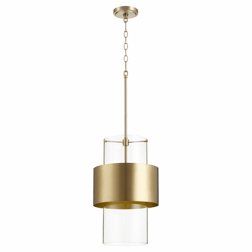 Quorum 12" 1-LT Pendant - Aged Brass  - 8013-80