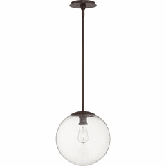 Quorum 12" Clear Globe Pendant - Oiled Bronze - 80-12-86