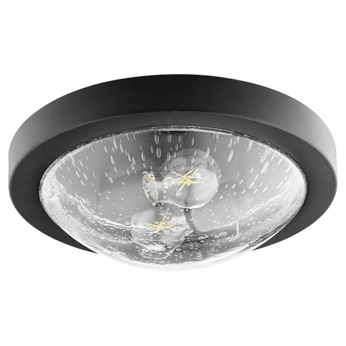 Quorum 13" 2-LT Ceiling Mount - Noir w/Clear/Seeded - 3502-13-69