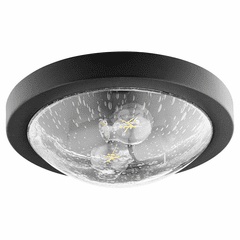 Quorum 13" 2-LT Ceiling Mount - Noir w/Clear/Seeded - 3502-13-69