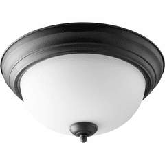 Quorum 13" Flushmount - Noir W/ Satin Opal - 3063-13-69
