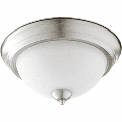 Quorum 13" Flushmount - Satin Nickel W/ Satin Opal - 3063-13-65