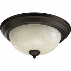 Quorum 13" Linen Flushmount - Oiled Bronze - 3067-13-86