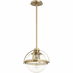 Quorum 13" Meridian Globe Pendant - Aged Brass - 88-13-80