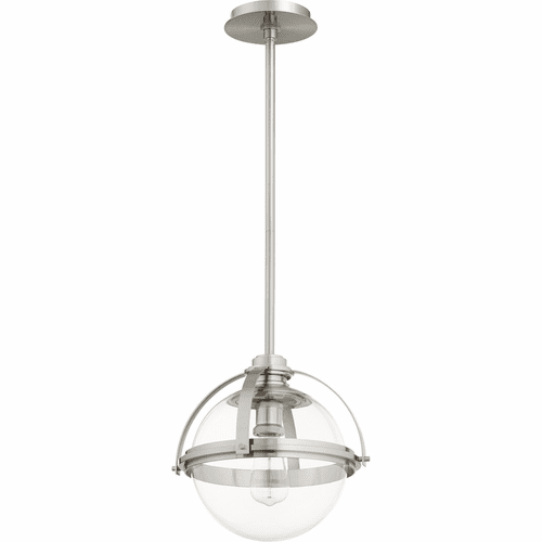 Quorum 13" Meridian Globe Pendant - Satin Nickel - 88-13-65
