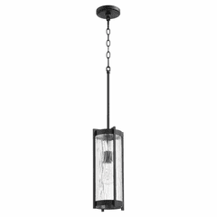 Quorum 15" 1-LT Chisseled Pendant - Noir w/Clear Chisseled Glass - 809-69