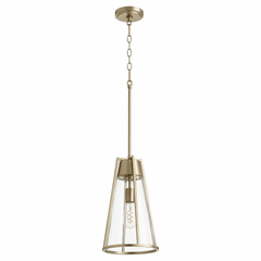 Quorum 15" 1-LT Pylon Pendant - Aged Brass w/Clear - 826-80