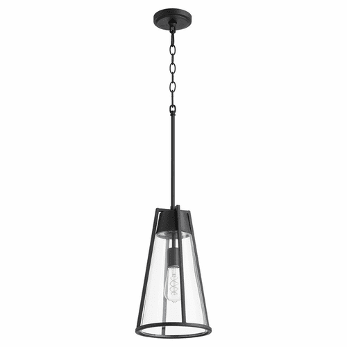 Quorum 15" 1-LT Pylon Pendant - Noir w/Clear - 826-69