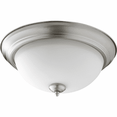 Quorum 15" Flushmount - Satin Nickel W/ Satin Opal - 3063-15-65