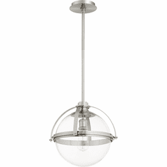 Quorum 15" Meridian Globe Pendant - Satin Nickel - 88-15-65