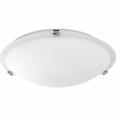 Quorum 16" Satin Flushmount - Polished Nickel W/ Satin Opal - 3000-16162