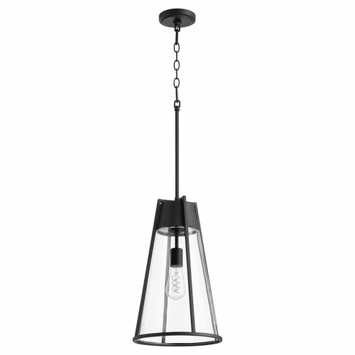 Quorum 19" 1-LT Pylon Pendant - Noir w/Clear - 827-69