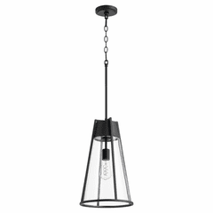 Quorum 19" 1-LT Pylon Pendant - Noir w/Clear - 827-69