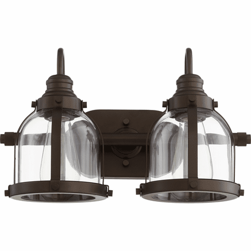 Quorum 2-LT Banded Dome Vanity - Oiled Bronze - 586-2-86