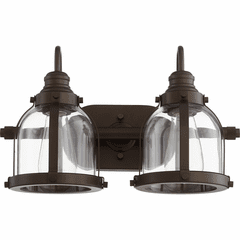 Quorum 2-LT Banded Dome Vanity - Oiled Bronze - 586-2-86 Quorum 2-LT Banded Dome Vanity - Oiled Bronze - 586-2-86