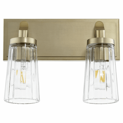 Quorum 2-LT Bath Vanity Light - Aged Brass  - 5201-2-80