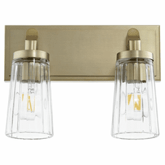 Quorum 2-LT Bath Vanity Light - Aged Brass - 5201-2-80 Quorum 2-LT Bath Vanity Light - Aged Brass - 5201-2-80