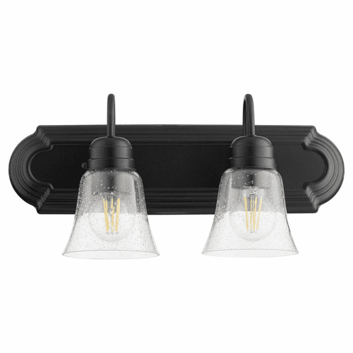 Quorum 2-LT Bath Vanity Light - Noir w/Clear/Seeded - 5094-2-269