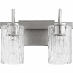 Quorum 2-LT Bath Vanity Light - Satin Nickel - 520-2-65 Quorum 2-LT Bath Vanity Light - Satin Nickel - 520-2-65