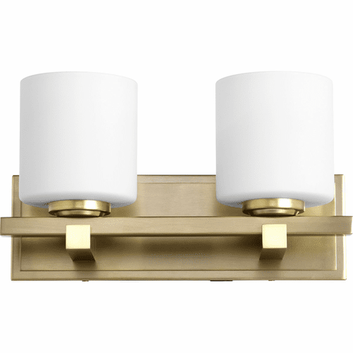 Quorum 2-LT Cylinder Wall Mount - Aged Brass - 5669-2-80