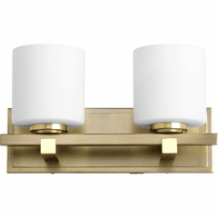 Quorum 2-LT Cylinder Wall Mount - Aged Brass - 5669-2-80