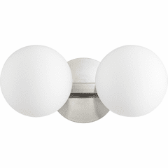 Quorum 2-LT Globe Vanity - Satin Nickel - 539-2-65