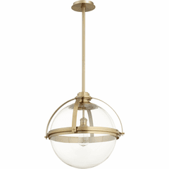 Quorum 20" Meridian Globe Pendant - Aged Brass - 88-20-80