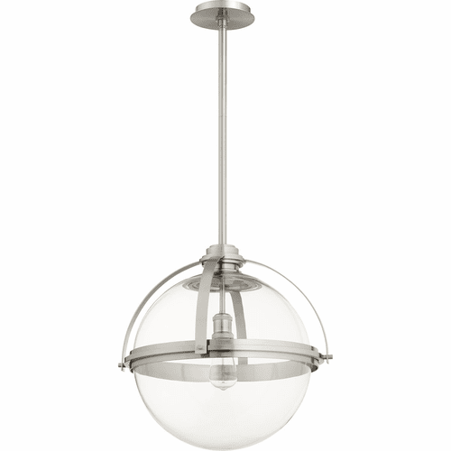 Quorum 20" Meridian Globe Pendant - Satin Nickel - 88-20-65