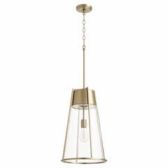 Quorum 22" 1-LT Pendant - Aged Brass w/Clear - 828-80