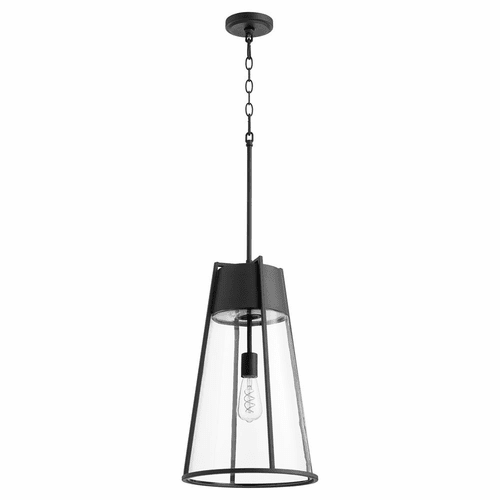 Quorum 22" 1-LT Pendant - Noir w/Clear - 828-69