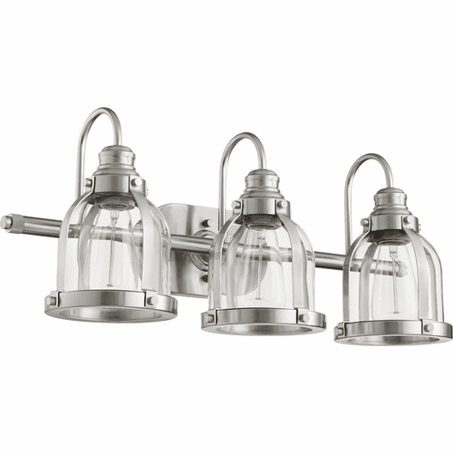 Quorum 3-LT Banded Dome Vanity - Satin Nickel - 586-3-65