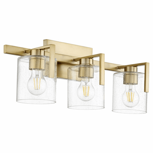Quorum 3-LT Bath Vanity Light - Aged Brass  - 5190-3-80