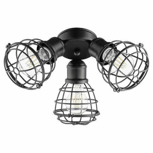 Quorum 3-LT Cage Patio Ceiling Fan Light Kit - Noir  - 2314-69