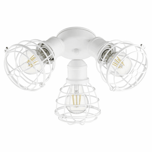 Quorum 3-LT Cage Patio Ceiling Fan Light Kit - Studio White  - 2314-8