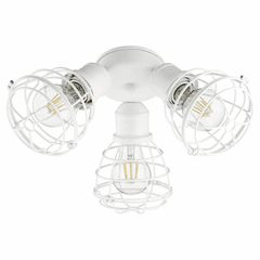 Quorum 3-LT Cage Patio Ceiling Fan Light Kit - Studio White - 2314-8 Quorum 3-LT Cage Patio Ceiling Fan Light Kit - Studio White - 2314-8