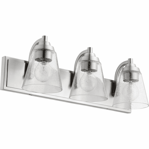 Quorum 3-LT Cone Vanity - Satin Nickel - 518-3-65