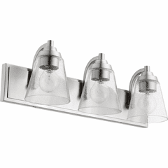 Quorum 3-LT Cone Vanity - Satin Nickel - 518-3-65 Quorum 3-LT Cone Vanity - Satin Nickel - 518-3-65
