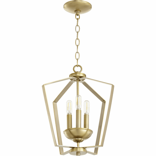 Quorum 3-LT Entry Light - Aged Brass - 894-3-80