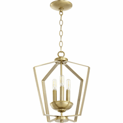 Quorum 3-LT Entry Light - Aged Brass - 894-3-80
