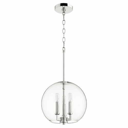 Quorum 3-LT Globe Pendant - Polished Nickel  - 873-3-62