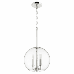 Quorum 3-LT Globe Pendant - Polished Nickel  - 873-3-62