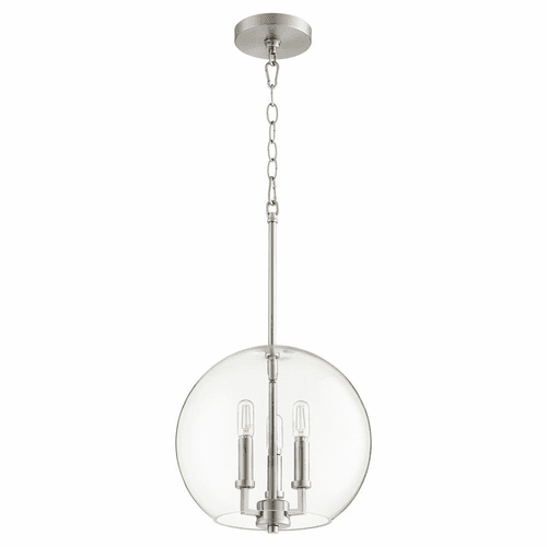 Quorum 3-LT Globe Pendant - Satin Nickel  - 873-3-65