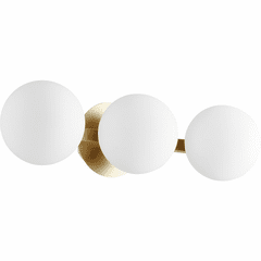 Quorum 3-LT Globe Vanity - Aged Brass - 539-3-80