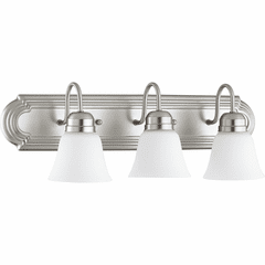 Quorum 3-LT Vanity - Satin Nickel W/ Satin Opal - 5094-3-65 Quorum 3-LT Vanity - Satin Nickel W/ Satin Opal - 5094-3-65