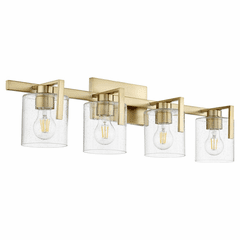 Quorum 4-LT Bath Vanity Light - Aged Brass - 5190-4-80 Quorum 4-LT Bath Vanity Light - Aged Brass - 5190-4-80